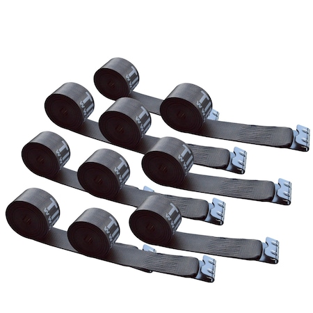 Tie 4 Safe 4 x 30' Winch Straps w/ Black Flat Hook, WLL- 5,400 lbs., PK10 TWS41-30M12N-BLK-10